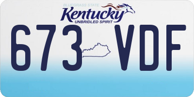KY license plate 673VDF