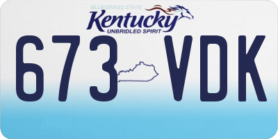 KY license plate 673VDK