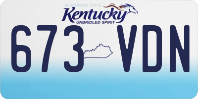 KY license plate 673VDN
