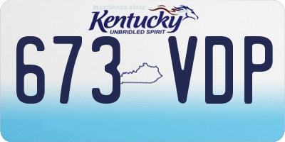 KY license plate 673VDP