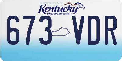 KY license plate 673VDR