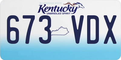 KY license plate 673VDX