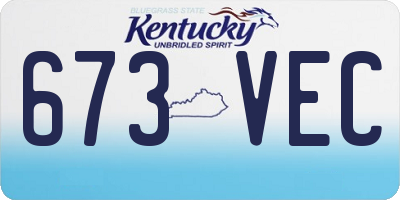KY license plate 673VEC