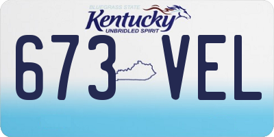 KY license plate 673VEL