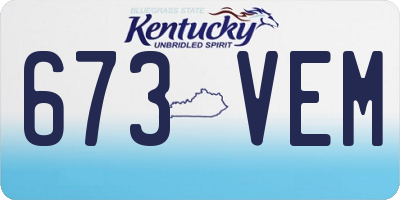 KY license plate 673VEM