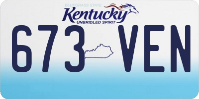 KY license plate 673VEN