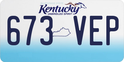 KY license plate 673VEP