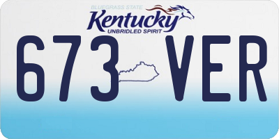 KY license plate 673VER
