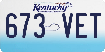 KY license plate 673VET