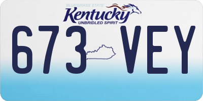 KY license plate 673VEY