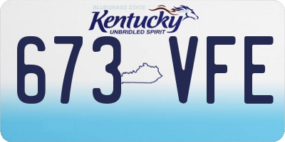 KY license plate 673VFE