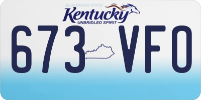KY license plate 673VFO