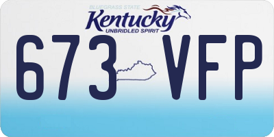KY license plate 673VFP