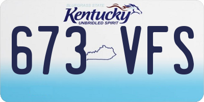 KY license plate 673VFS