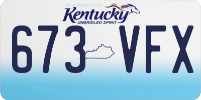 KY license plate 673VFX