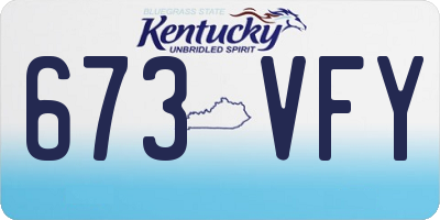 KY license plate 673VFY