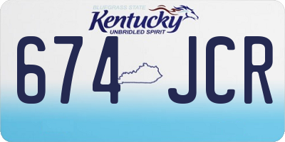 KY license plate 674JCR