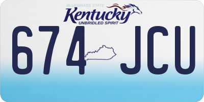 KY license plate 674JCU