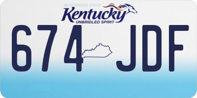KY license plate 674JDF