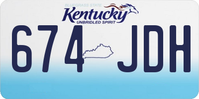 KY license plate 674JDH