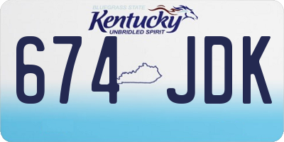 KY license plate 674JDK