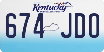 KY license plate 674JDO
