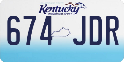 KY license plate 674JDR