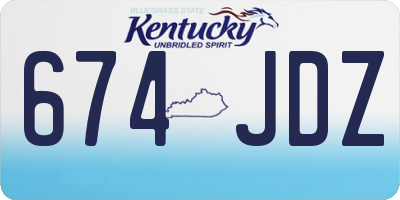 KY license plate 674JDZ