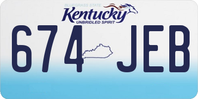 KY license plate 674JEB