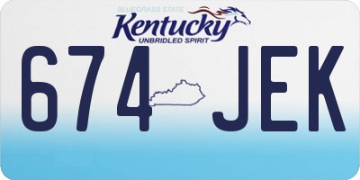 KY license plate 674JEK