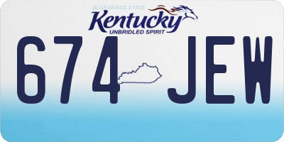 KY license plate 674JEW