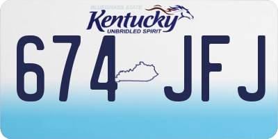 KY license plate 674JFJ