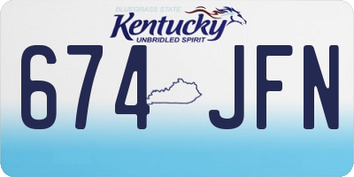 KY license plate 674JFN