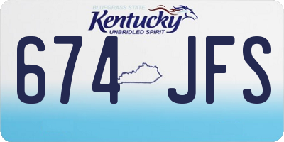 KY license plate 674JFS
