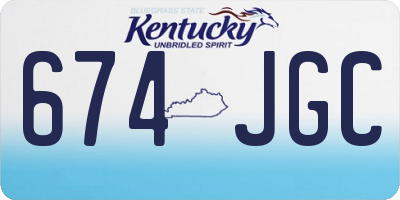 KY license plate 674JGC
