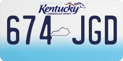KY license plate 674JGD