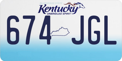 KY license plate 674JGL