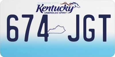 KY license plate 674JGT