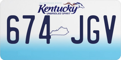 KY license plate 674JGV