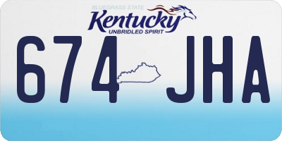 KY license plate 674JHA