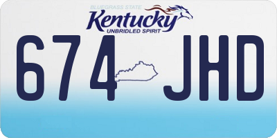 KY license plate 674JHD