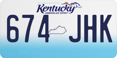KY license plate 674JHK