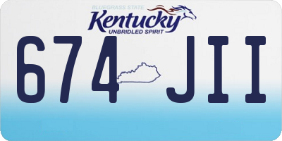 KY license plate 674JII