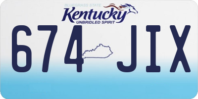 KY license plate 674JIX