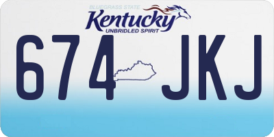 KY license plate 674JKJ
