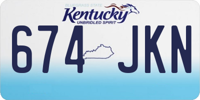 KY license plate 674JKN