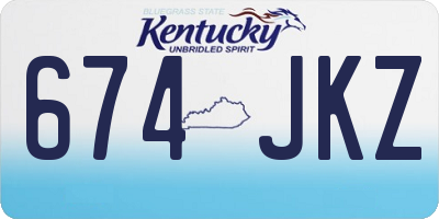 KY license plate 674JKZ