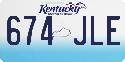 KY license plate 674JLE