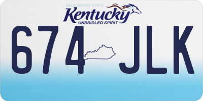 KY license plate 674JLK