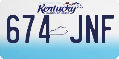 KY license plate 674JNF
